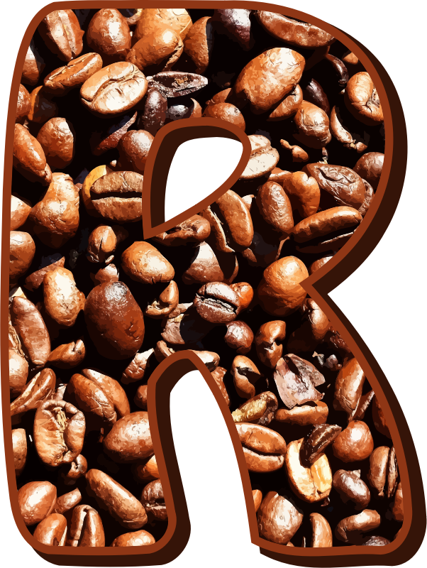 Coffee beans typography R