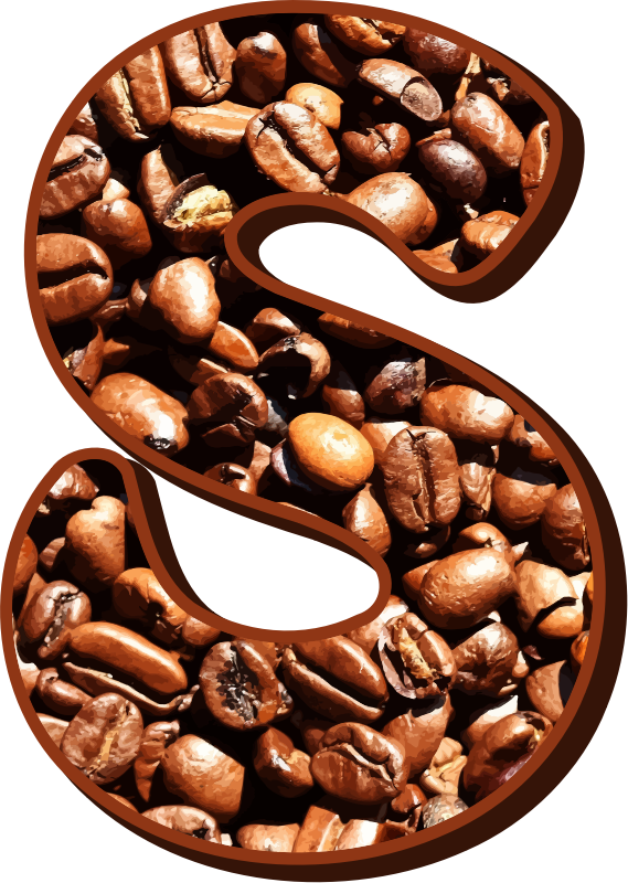 Coffee beans typography S