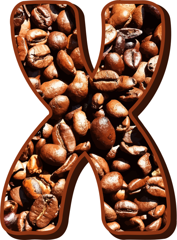 Coffee beans typography X