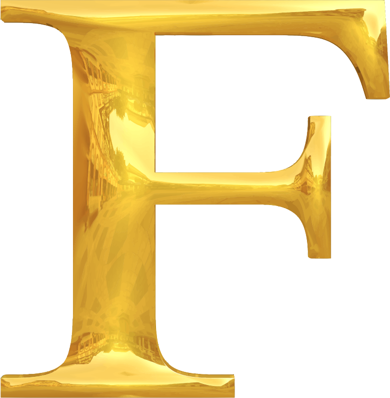 Gold typography F
