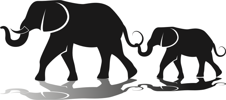 Elephant Family Silhouette