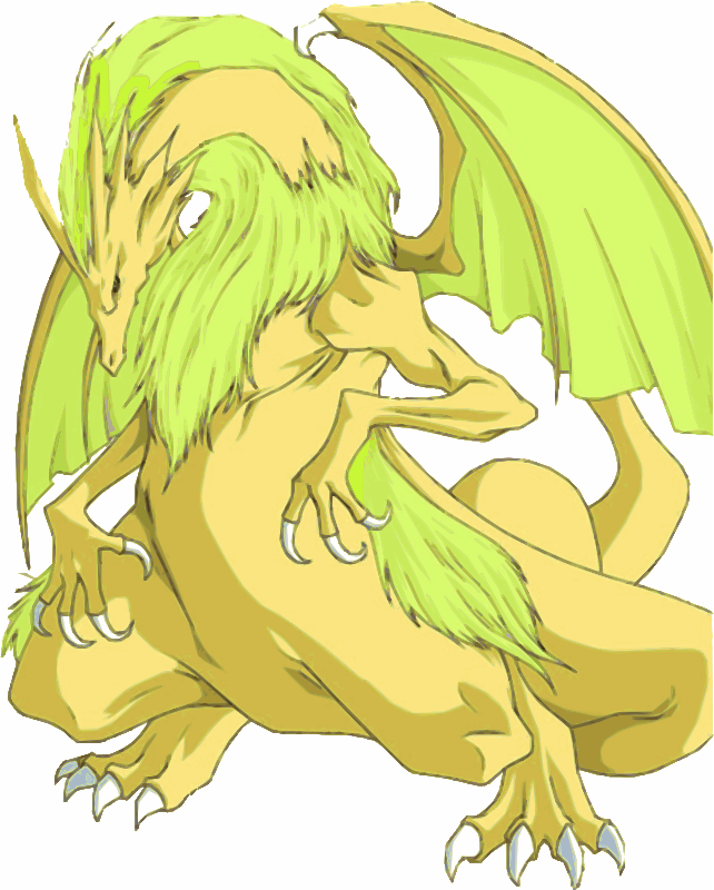 Gold and Green Cartoon Dragon