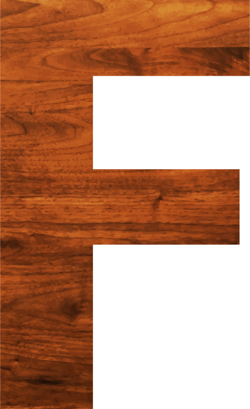 Wood texture alphabet F
