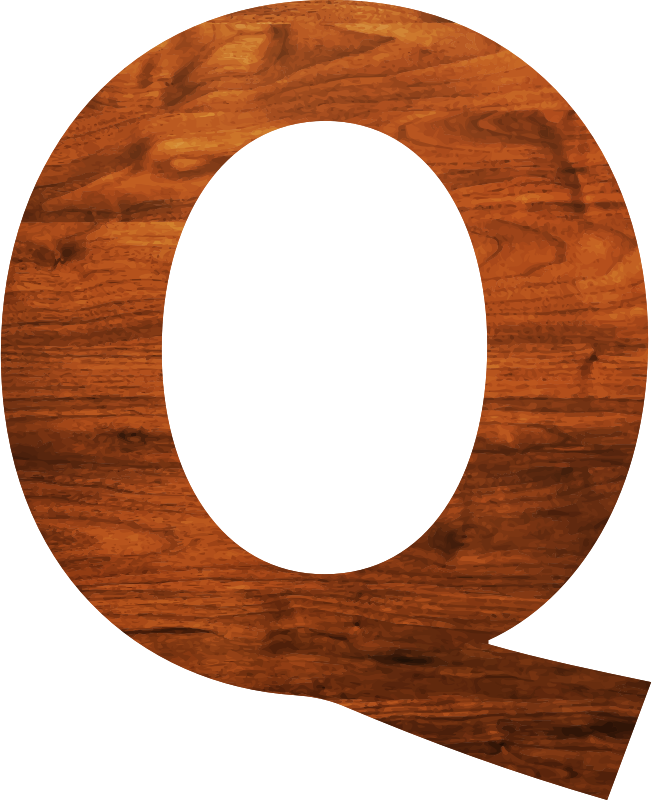 Wood texture alphabet Q