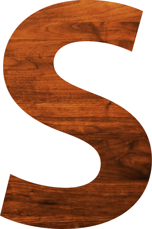 Wood texture alphabet S