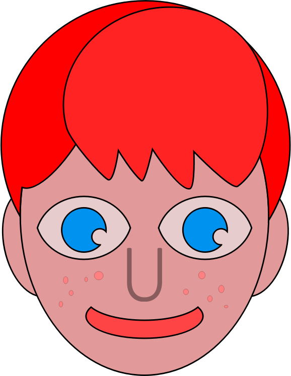 Redhead with Blue Eyes