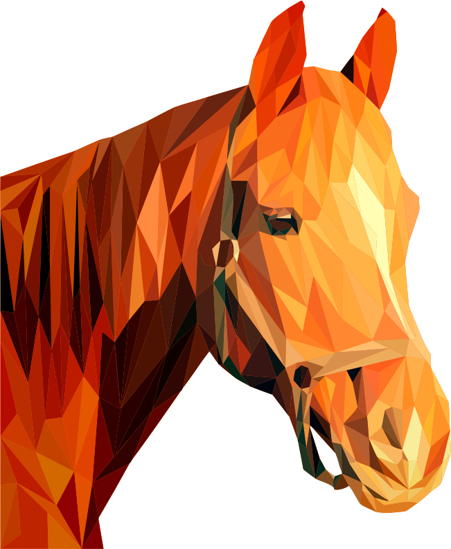 Low poly horse head