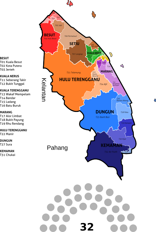 Terengganu State Legislative Assembly Constituencies - 2018