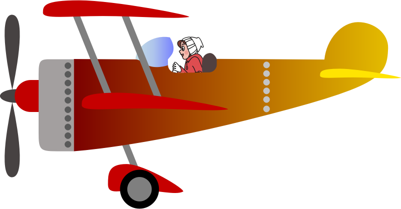 Biplane 2 with a pilot [woman]