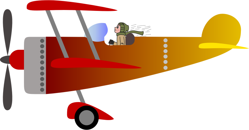 Biplane 2 with a pilot [man]
