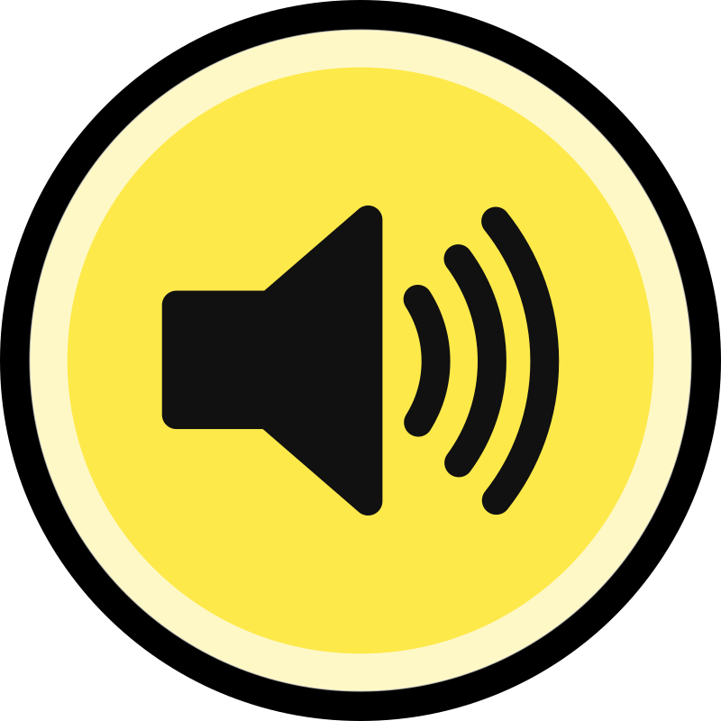 Button - Sound On (black & yellow)