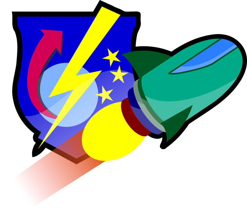 Spaceship and academy insignia