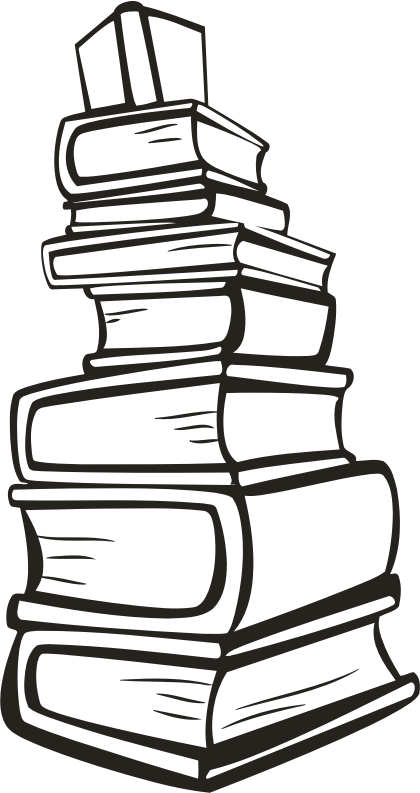 Stack of books 4 (outline)