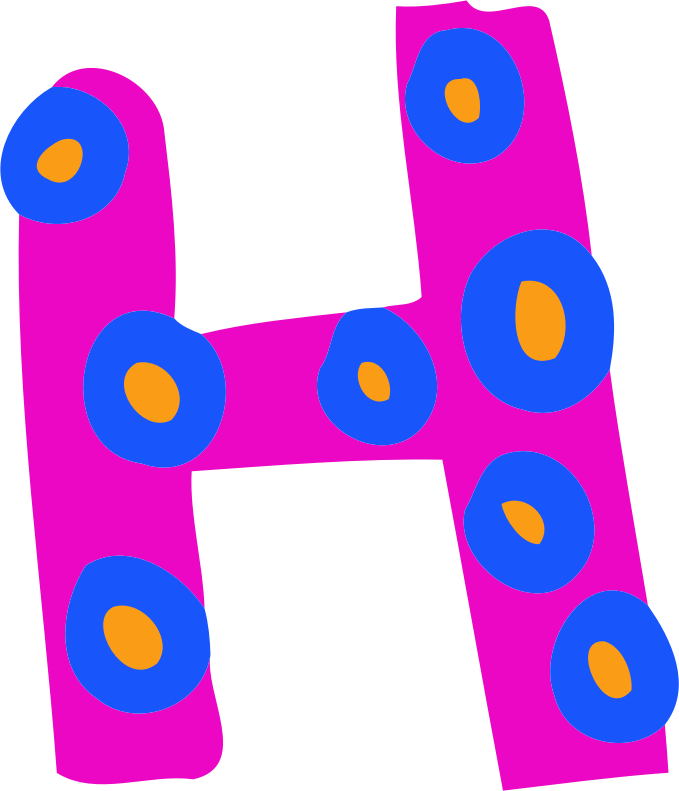 Colourful alphabet - H