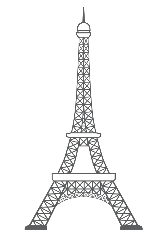 Eiffel tower outline icon monument