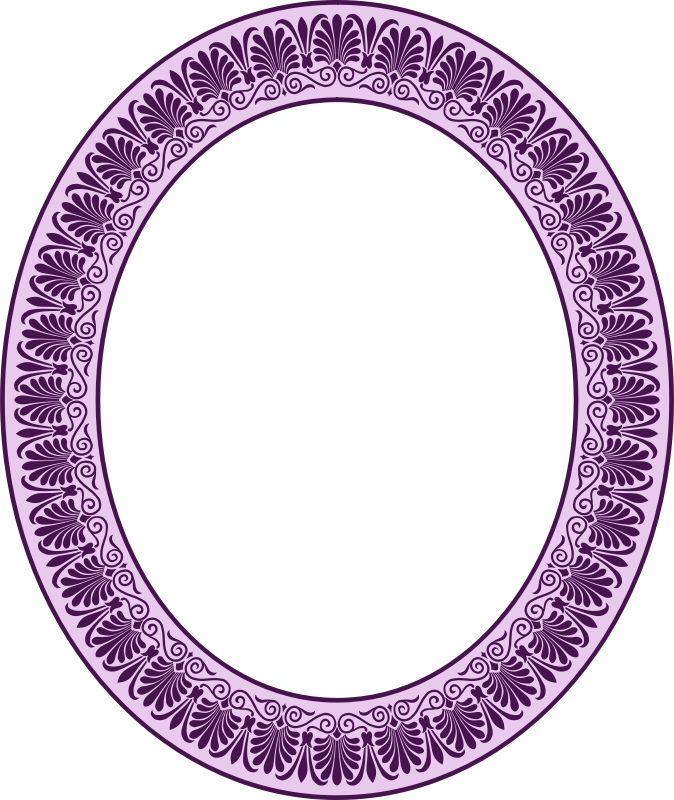 Elliptical Greek arabesque frame (colour)
