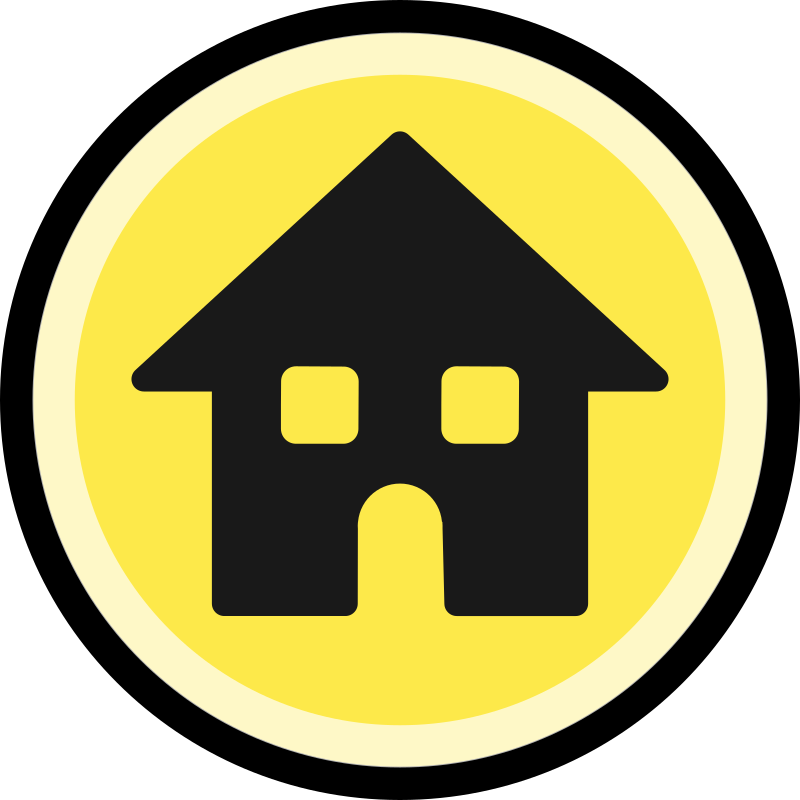 Button - Home (yellow & black)