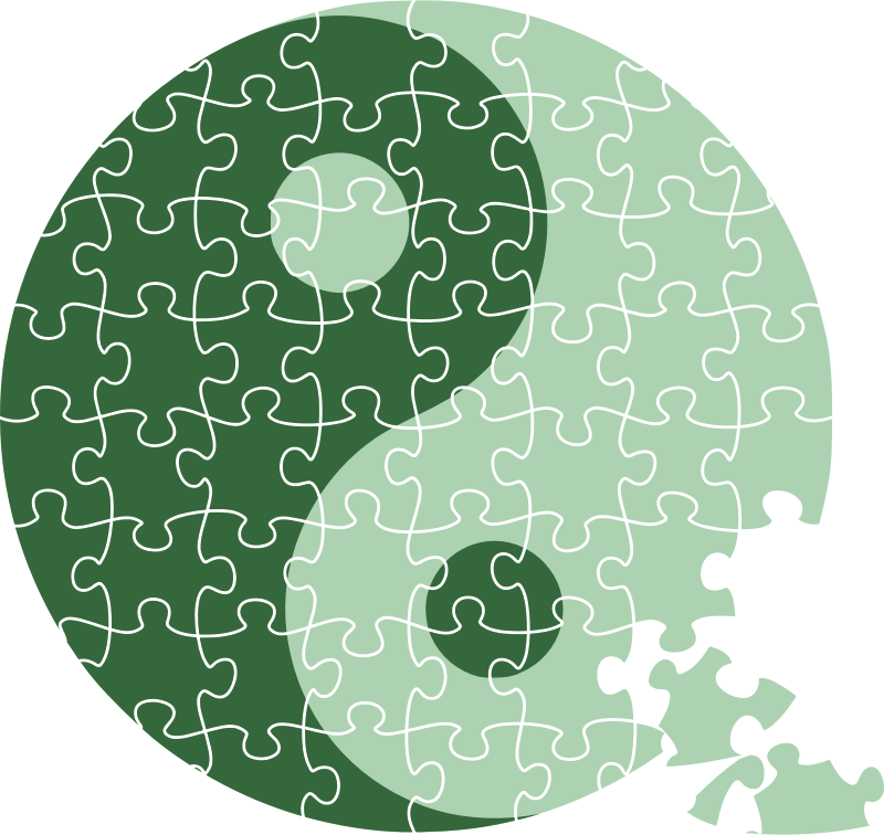 Yin yang jigsaw puzzle (broken)