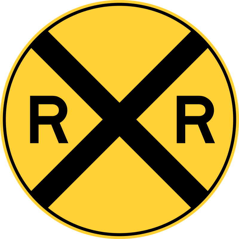 Railroad Ahead Warning Sign MUTCD W10-1 (U.S.A.)