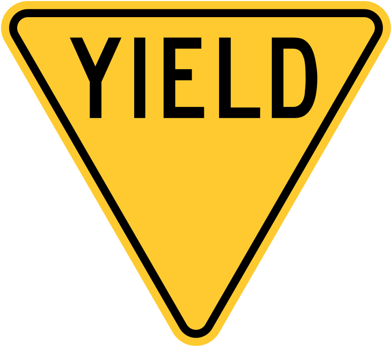 Yellow Yield Sign (Obsolete, U.S.A.)