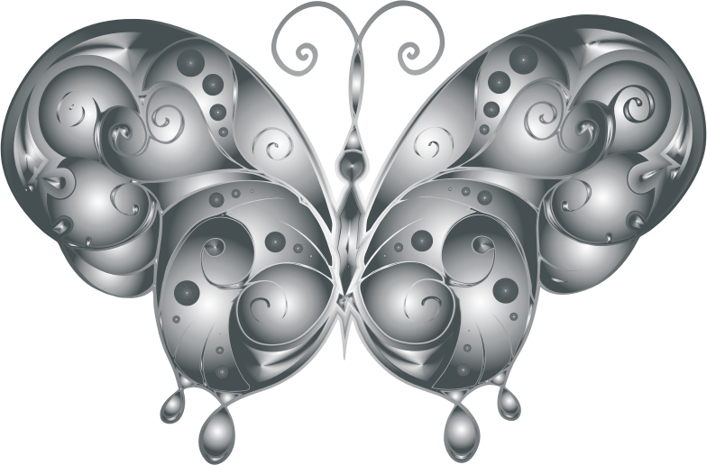 Flourish Butterfly Silhouette Duochrome