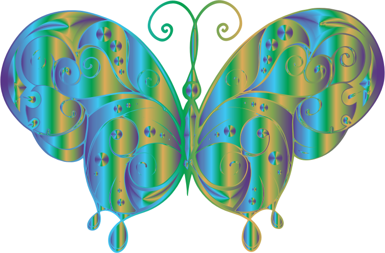Flourish Butterfly Silhouette Prismatic