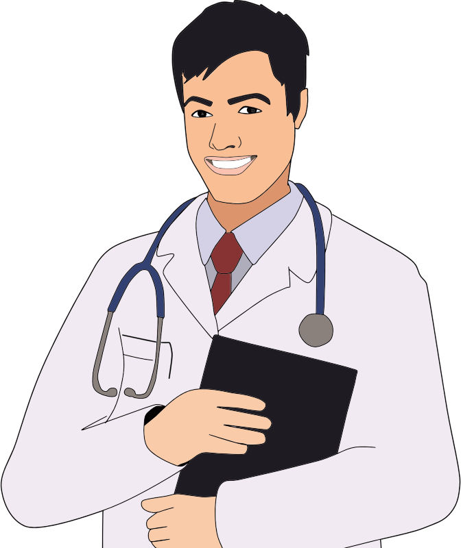 Young Male Doctor Facing Right