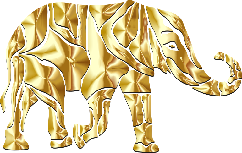 Abstract Elephant Gold