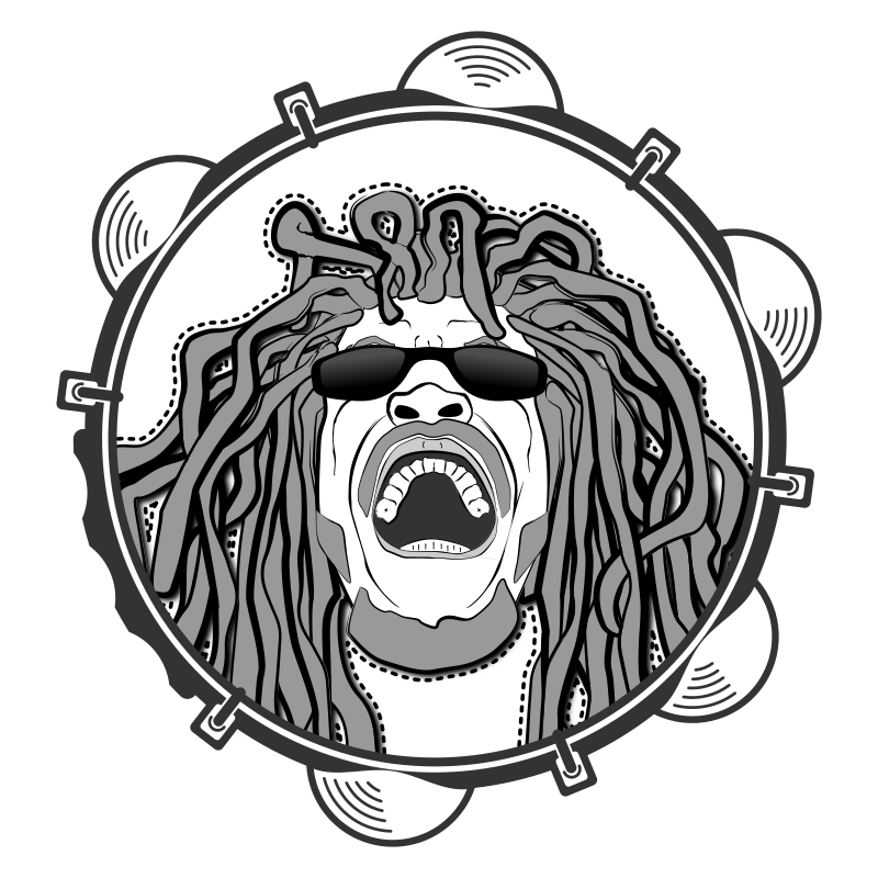 Rastafarian head monochrom