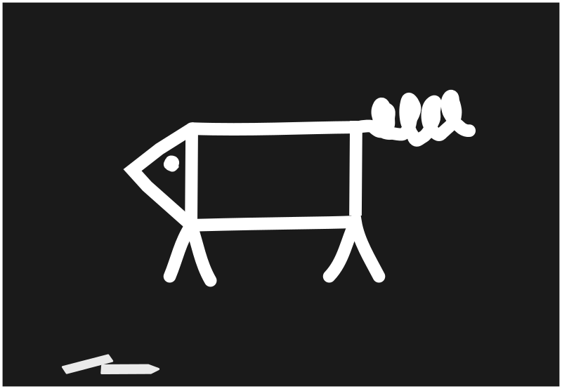 chalkboard pig