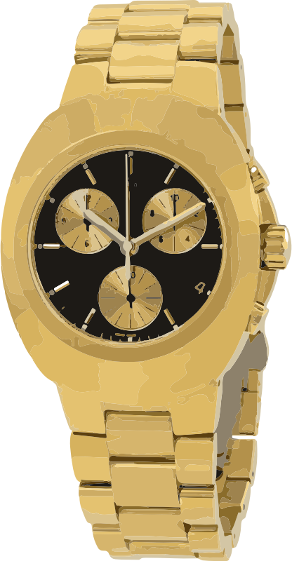 swiss watch in full gold and black - horlogerie
