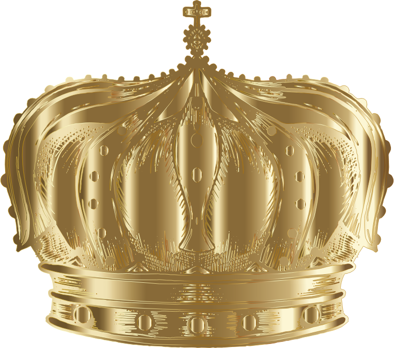 Vintage Crown Line Art Gold