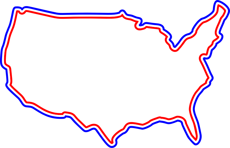 Red White Blue America Map