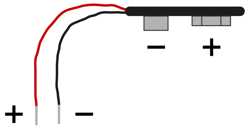 Battery Clip for a 9 V Battery with Polarity