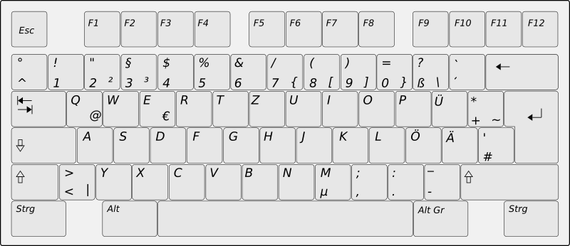 German Keyboard Left Side TRANSPARENT
