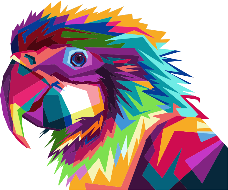 Geometric Parrot Pop Art By RizkyDwi123