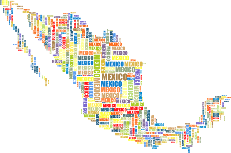 Mexico Map Word Cloud