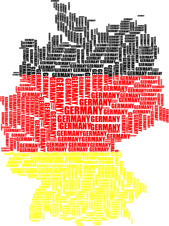 Germany Map Typography Flag Colors