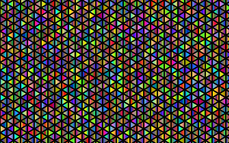 Abstract Polyprismatic Triangular Pattern With Black