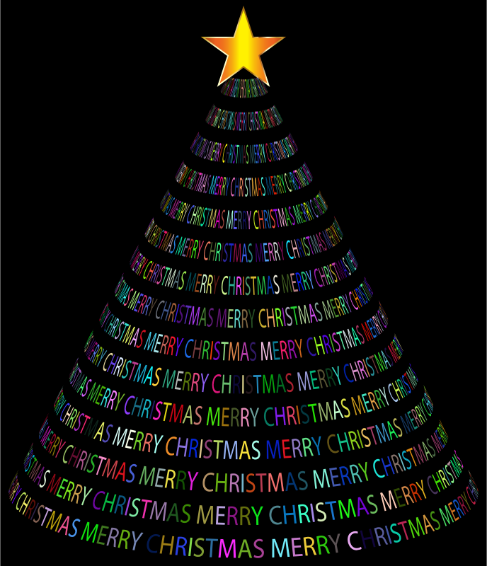 Christmas Tree Typography Type III Prismatic