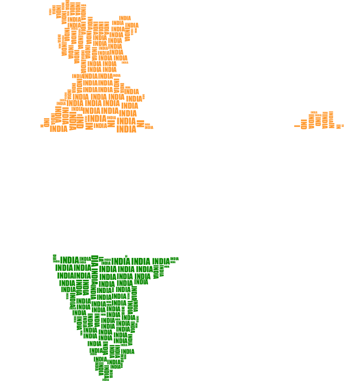 India Map Typography Flag Colors