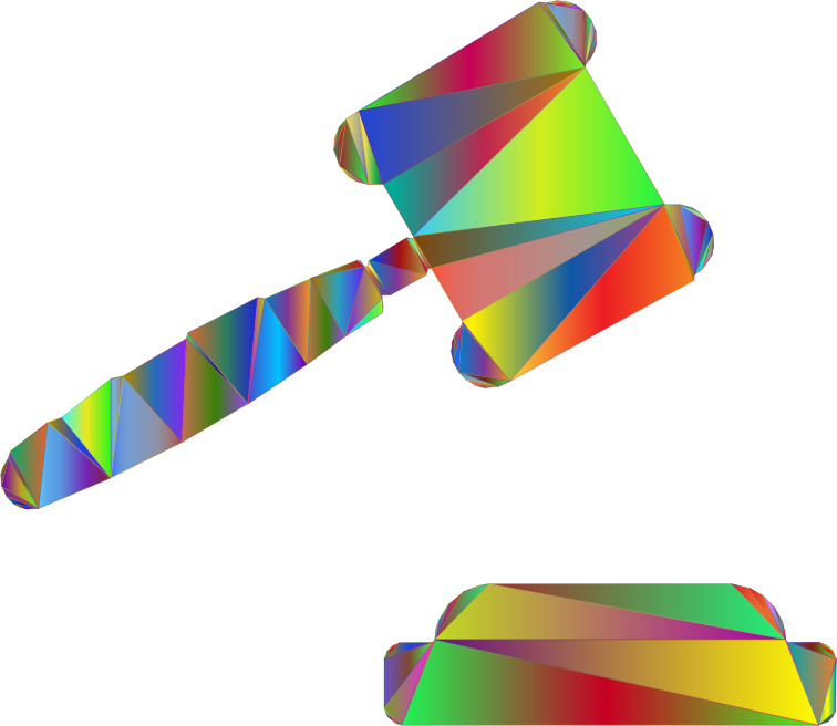 Gavel And Sound Block Icon Low Poly