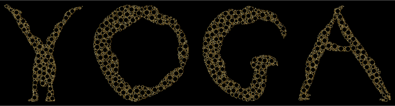 Yoga Circles Typography Gold Outline With BG
