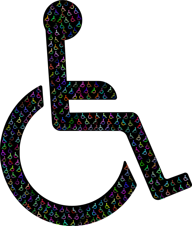 Wheelchair Icon Fractal Prismatic With BG