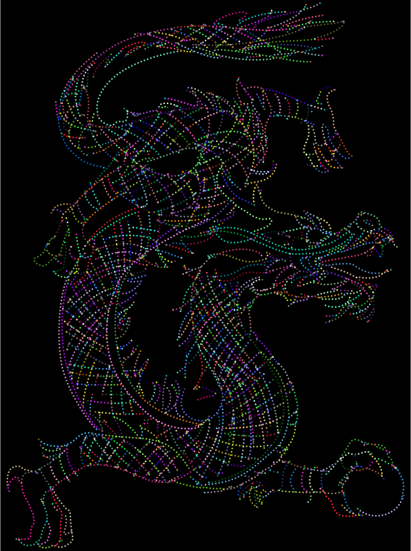 Dragon Line Art By PoseMuse Dots Prismatic