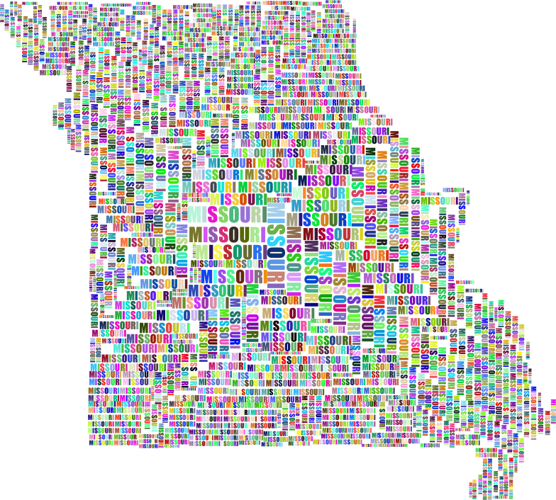 Missouri Map Typography Prismatic