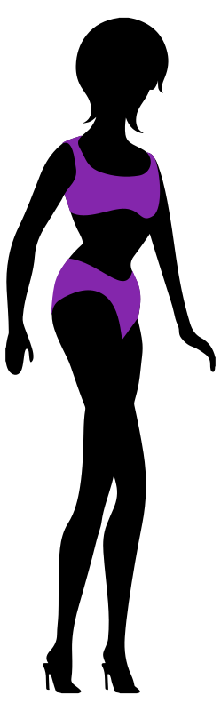 Bikini Silhouette - Purple