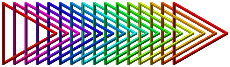 rainbow intertwined impossible triangles