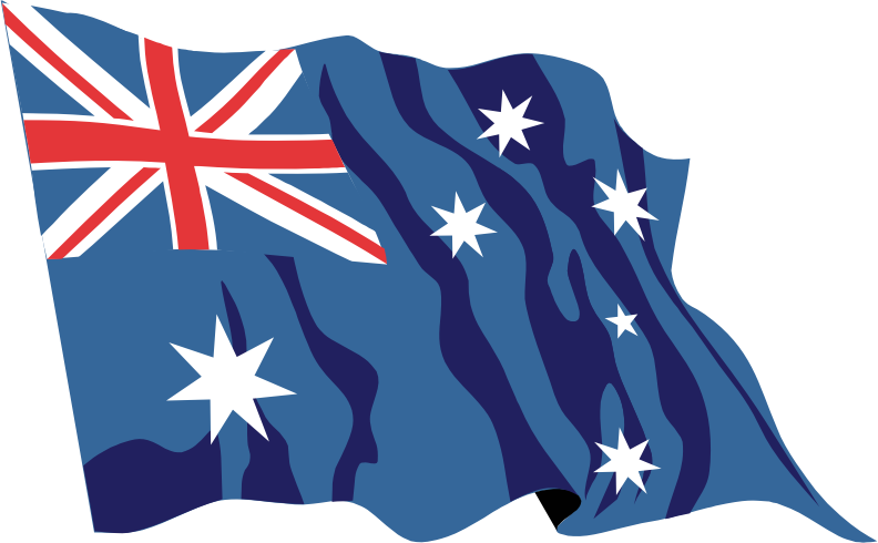 Australia Flag In The Wind