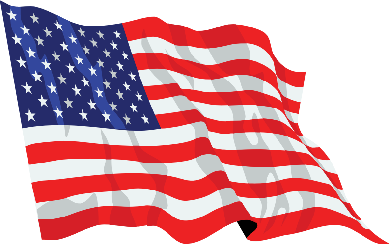 America Flag In The Wind